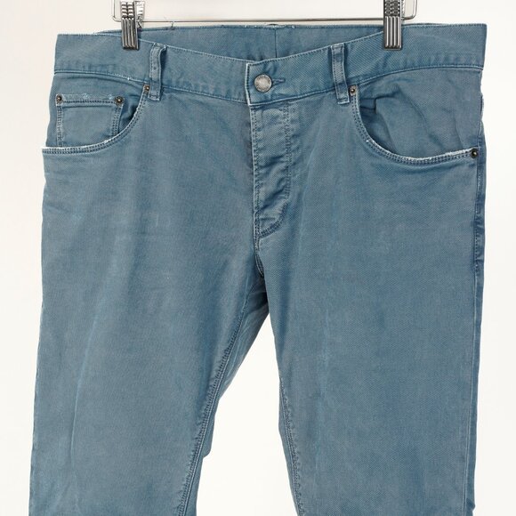 Prada Blue Cotton-Twill Straight-Leg Jeans - Picture 3 of 16